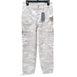 Wit & Wisdom Ankle Cargo Pants Camo Print Stretch Skyrise Ab Solution Birch 4
